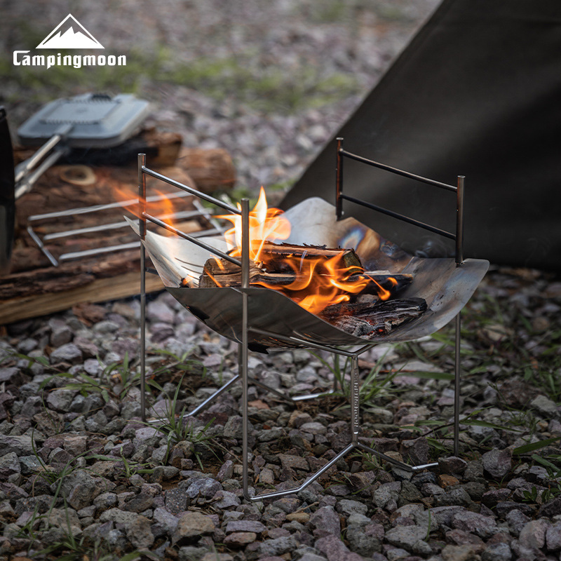 Camping Cot Foldable - Barbecue portable d'extérieur A4-Q, foyer pliable,