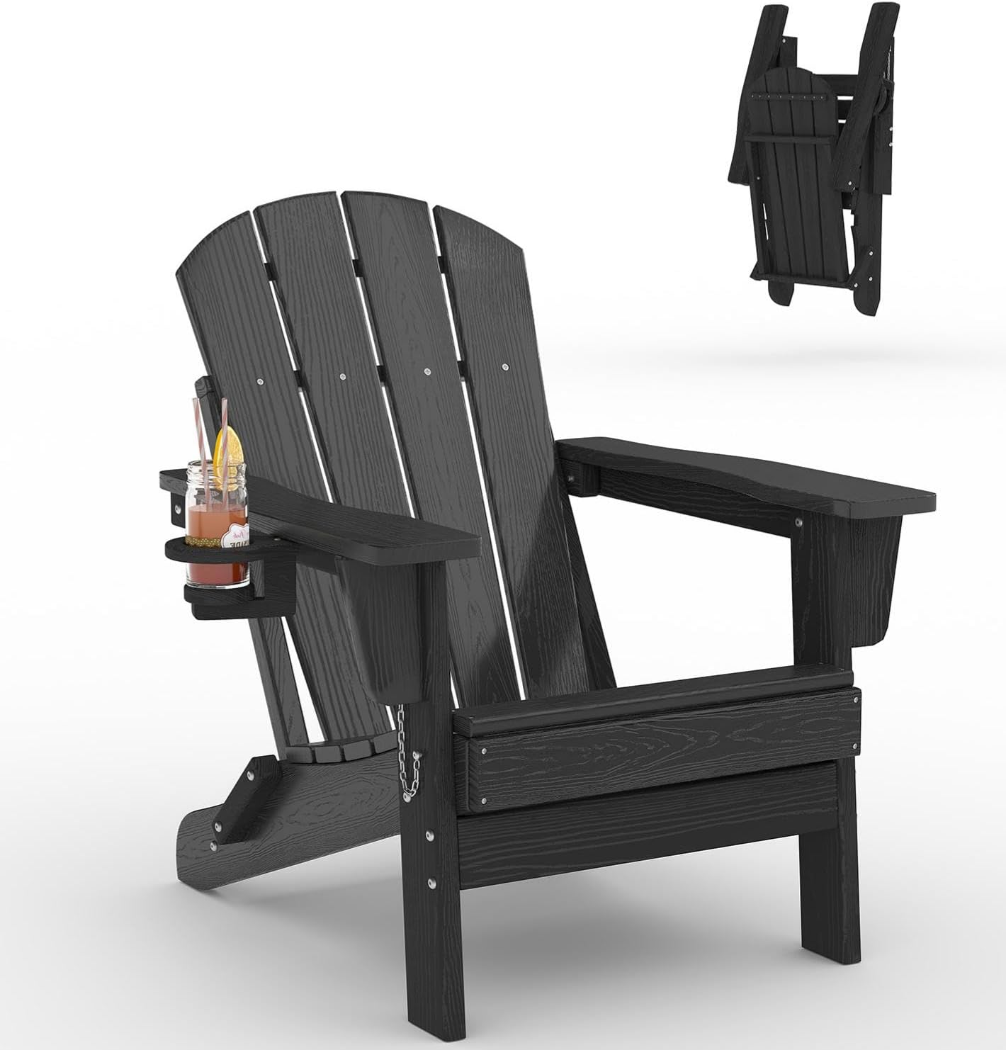 Deck Chair Lounger - Chaise Adirondack pliable en plastique HDPE,