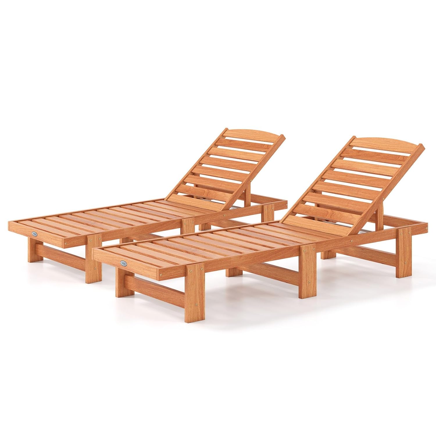 Outdoor Furniture Oil Teak - Chaise longue en bois massif, fauteuil