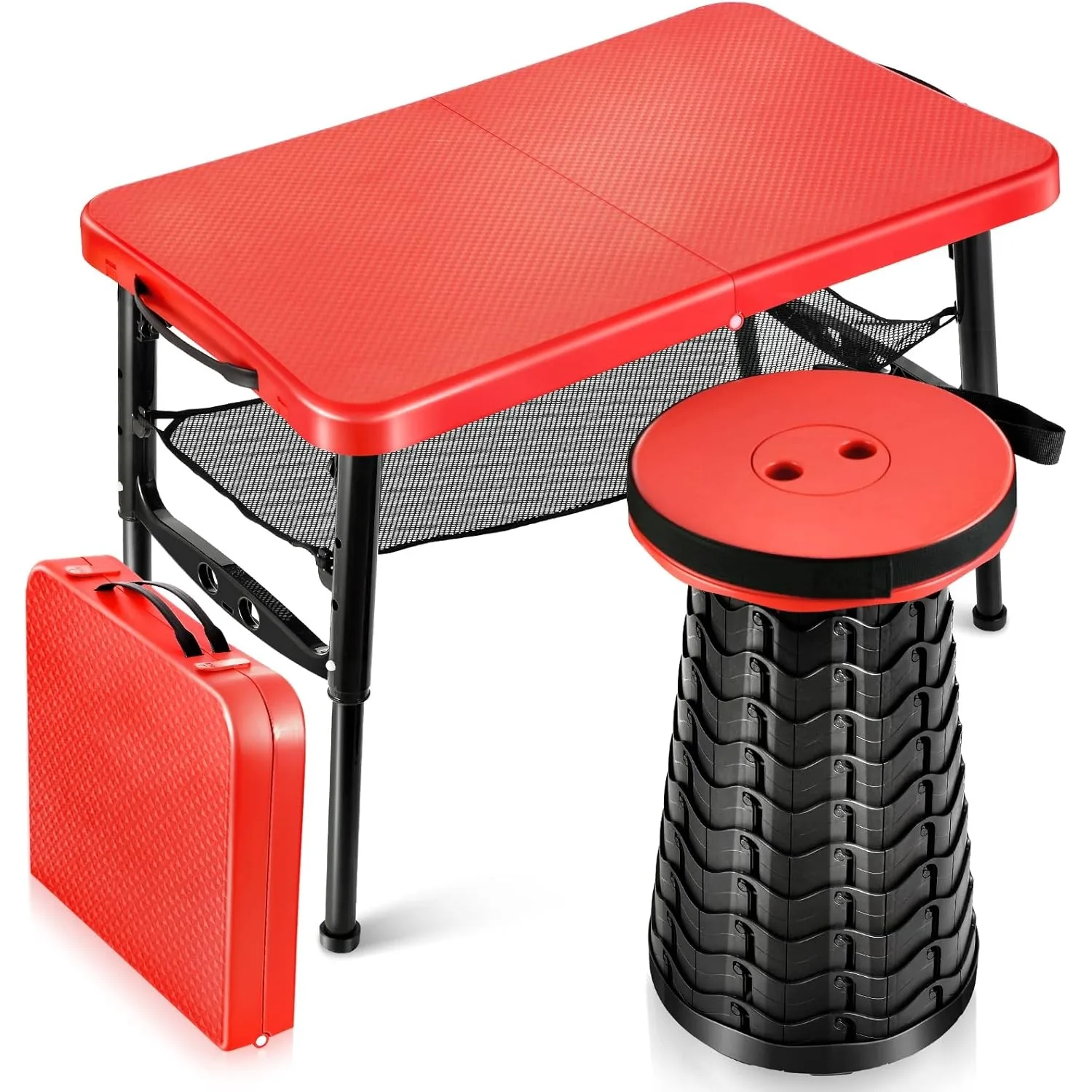 Camping Cot Foldable - Ensemble Table et tabourets pliants rétractables,