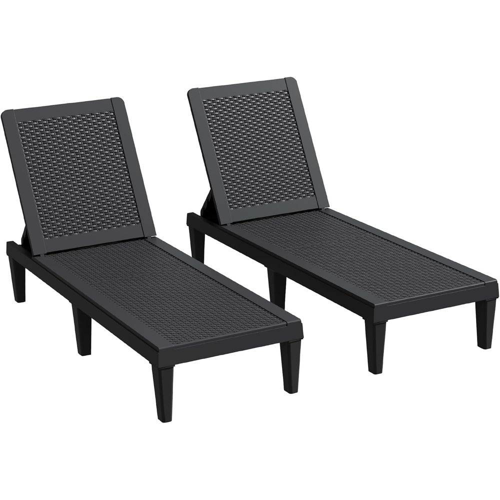 Ensemble de 2 chaises à dossie - Deck Chair Lounger avis et prix
