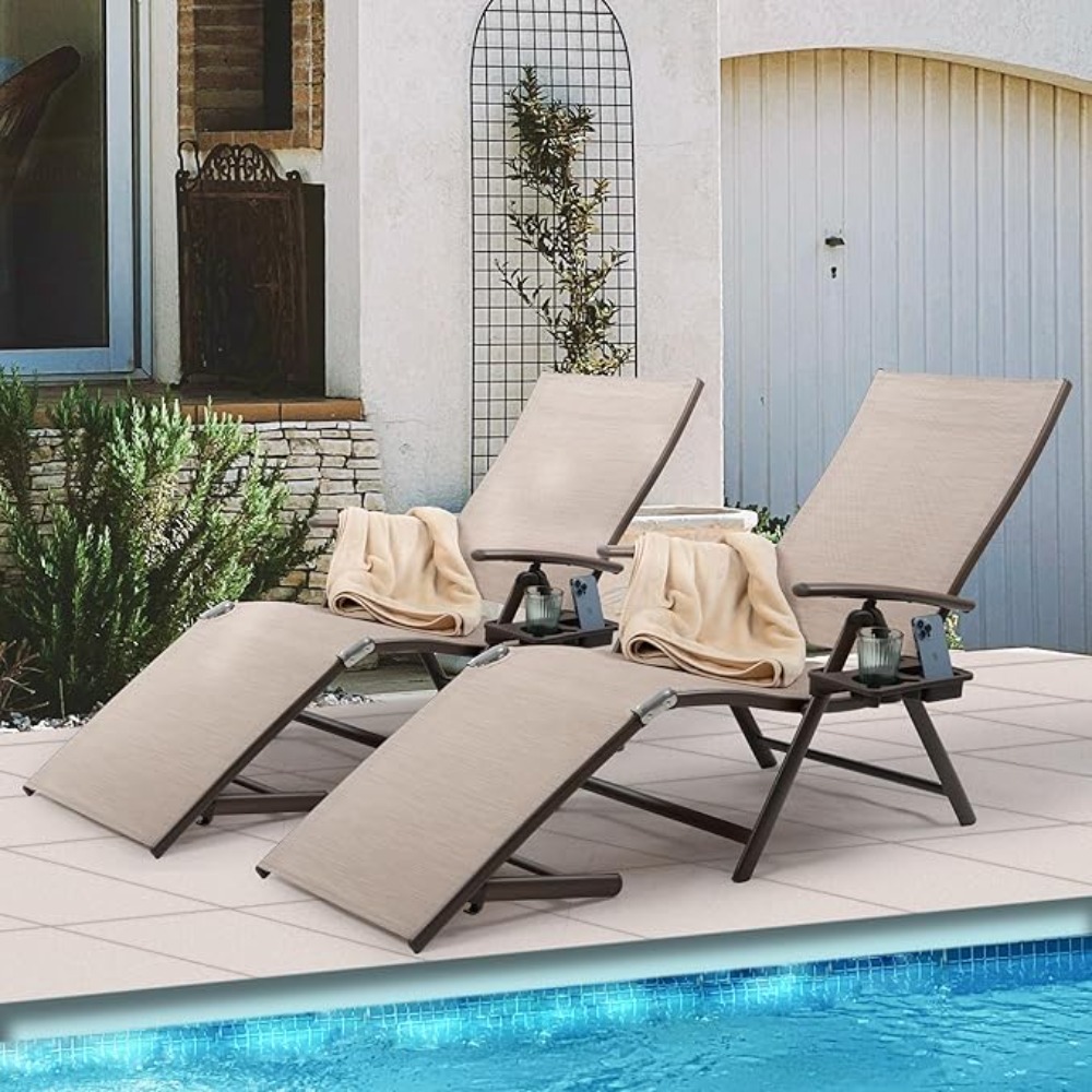 Chaise longue inclinable en al - Deck Chair Lounger avis et prix