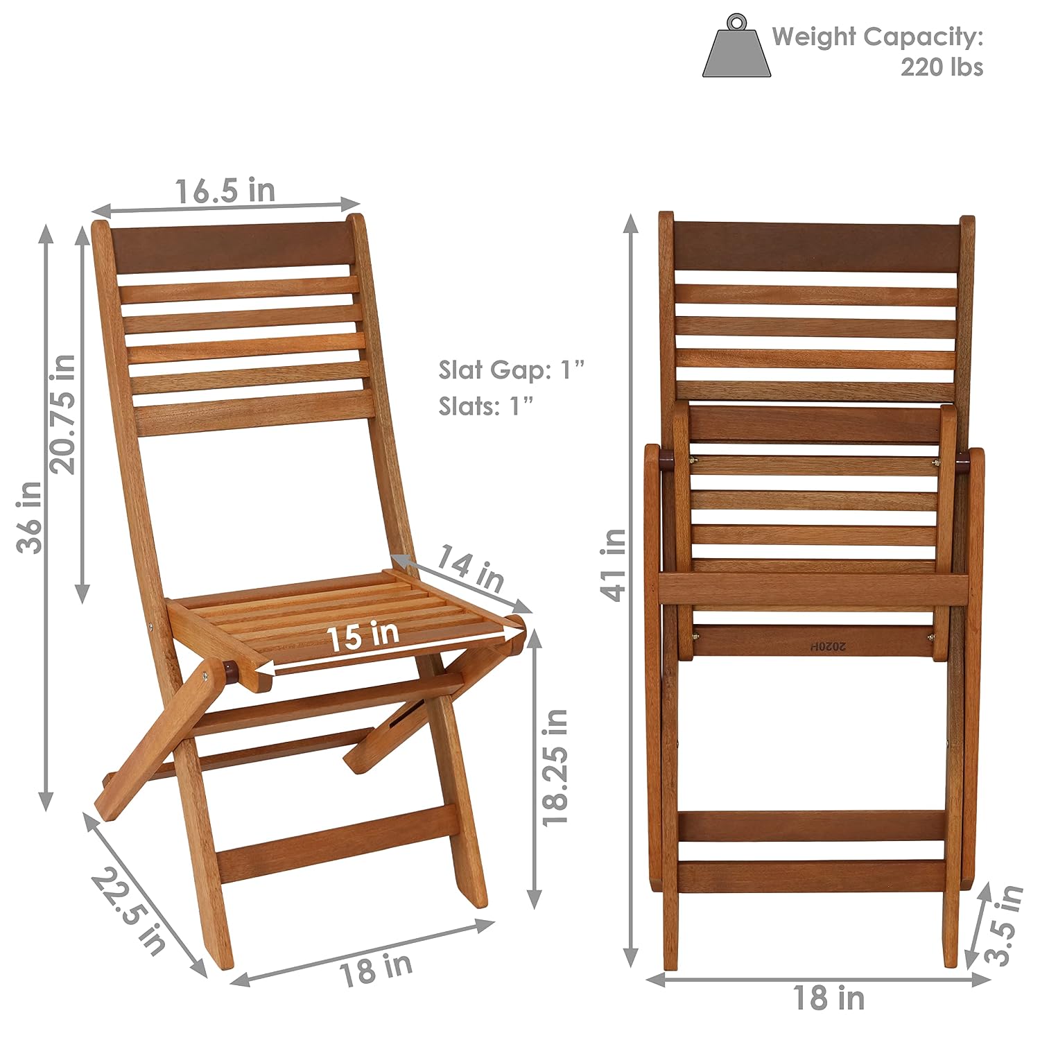 Ensemble de 2 chaises pliantes - Outdoor Furniture Oil Teak avis et prix