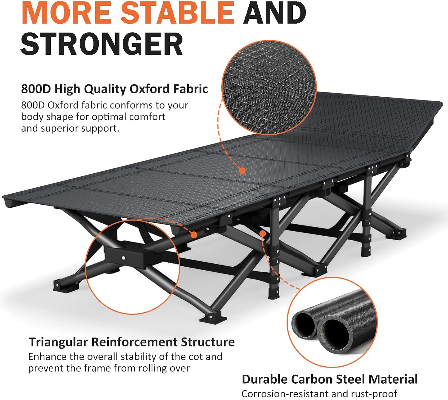 Lit de camping pour adultes av - Camping Cot Foldable avis et prix